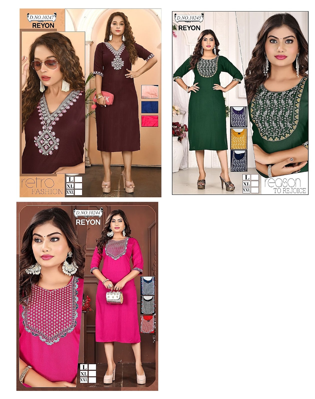 Neck Style Mmc Reyon Long Straight Kurti Manufacturer Ahmedabad