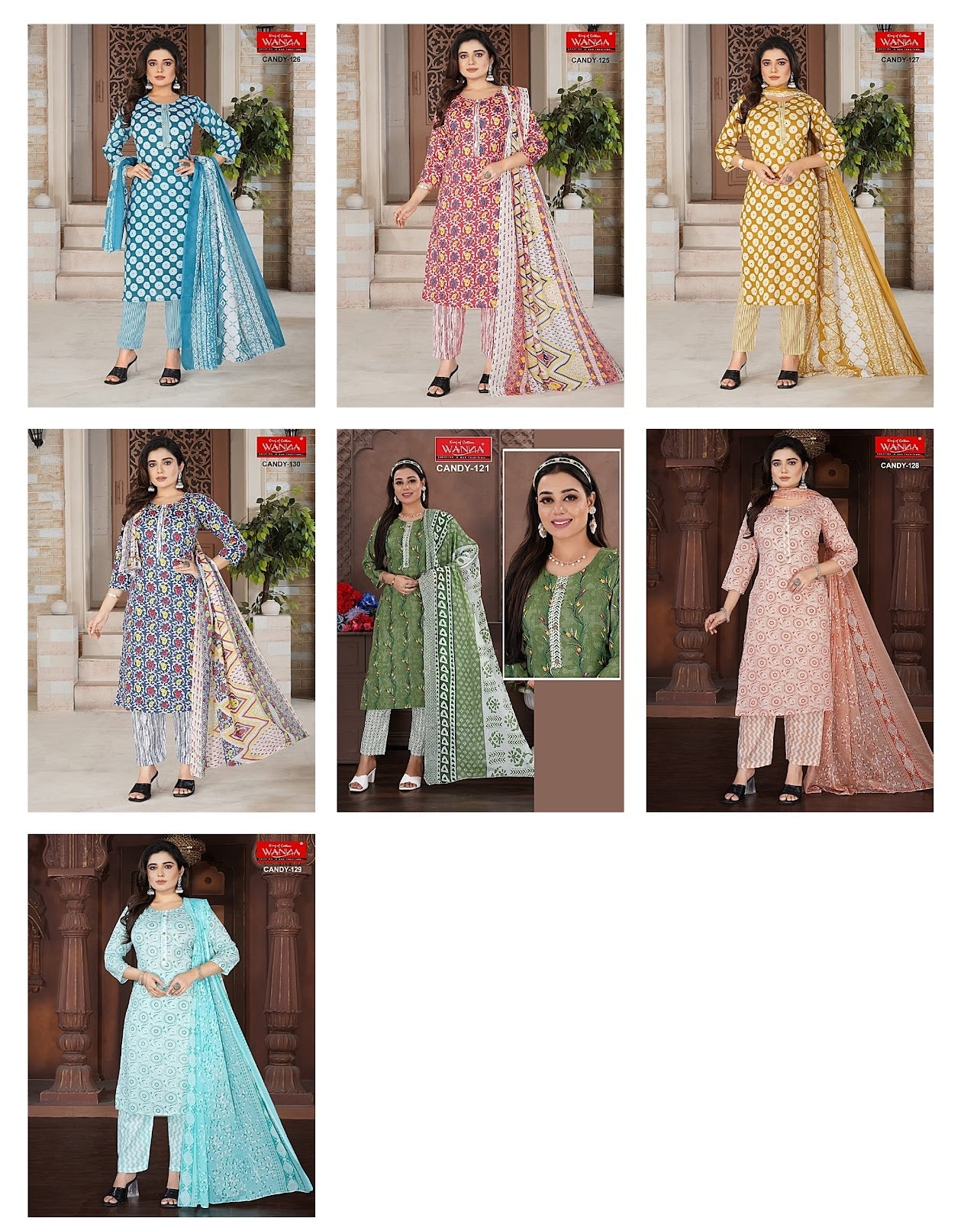 New Candy Wanna Two Tone Cotton Readymade Pant Style Suits Wholesaler Ahmedabad