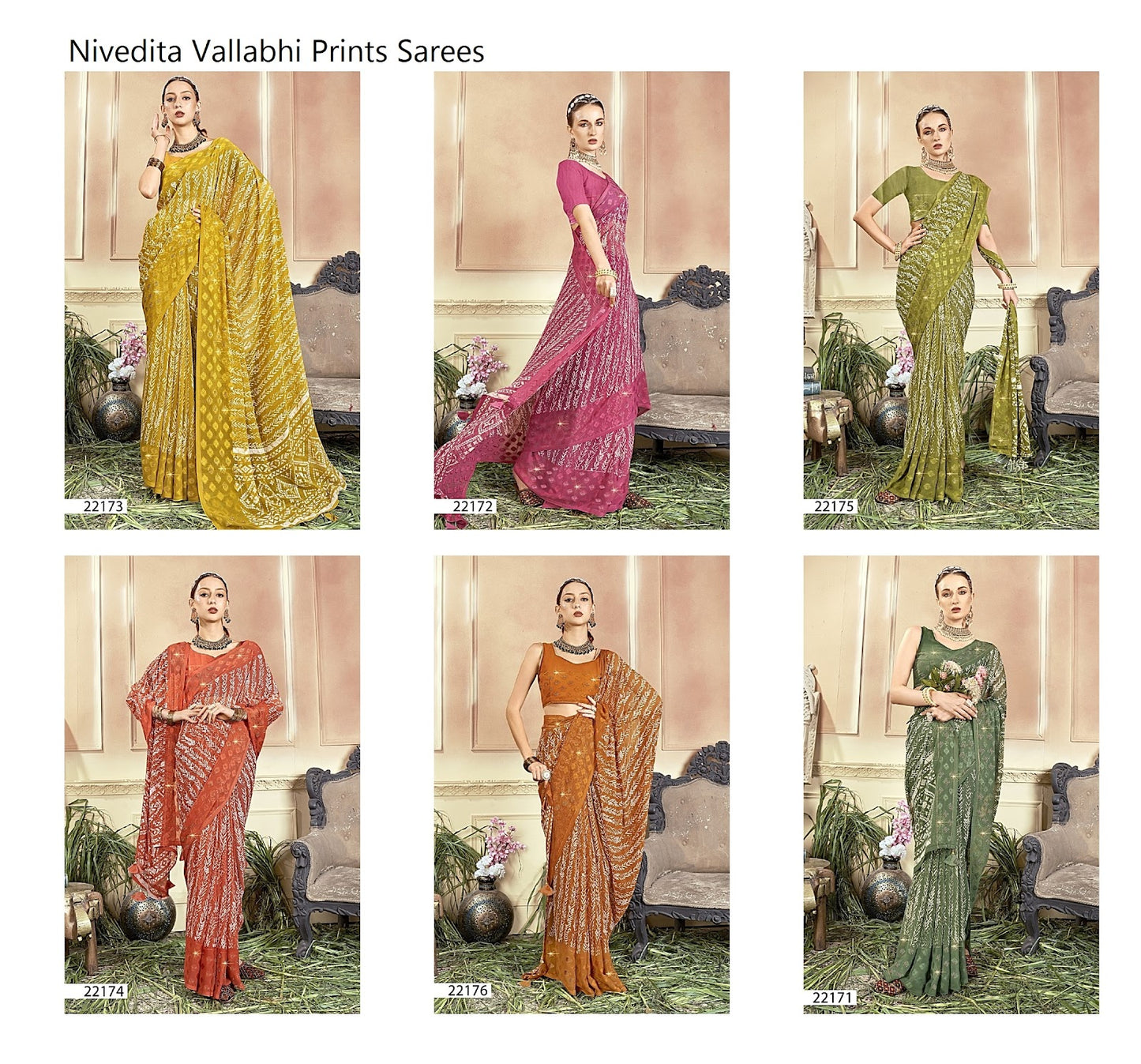 Nivedita Vallabhi Prints Georgette Sarees Wholesale Price