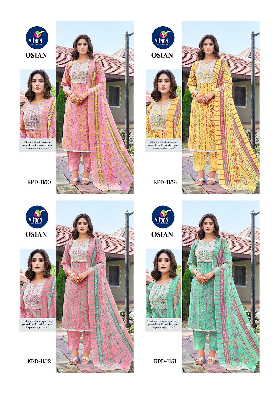 Osian Vitara Pure Cotton Readymade Pant Style Suits