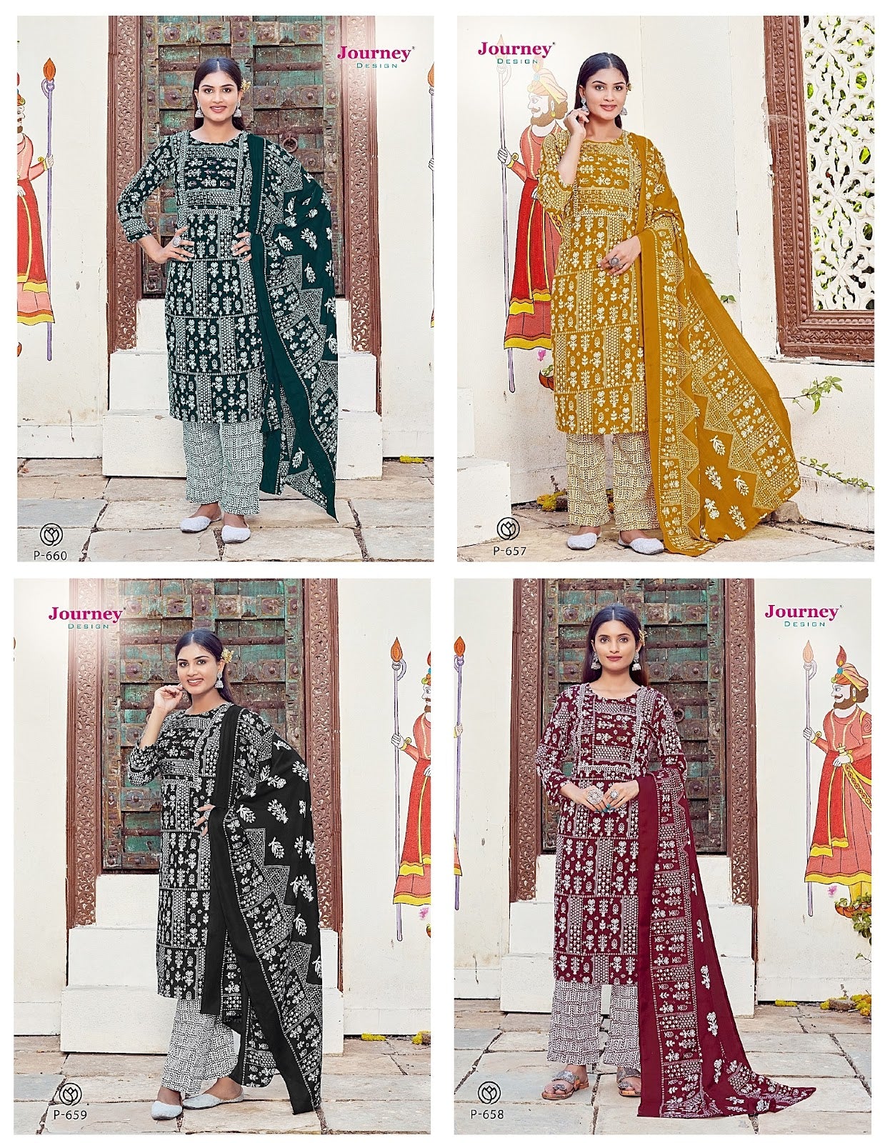 P 657-660 Journey Design Capsule Readymade Pant Style Suits Manufacturer Ahmedabad