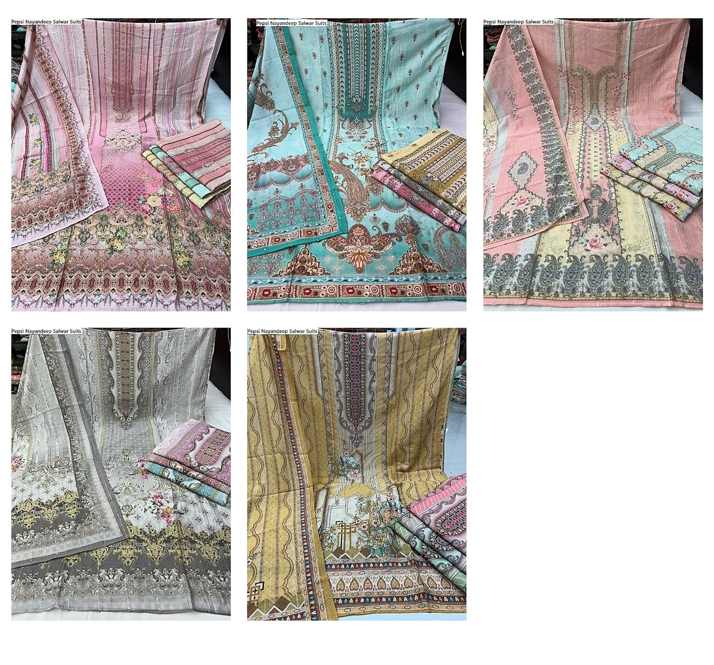 Pepsi Nayandeep Viscose Muslin Salwar Suits Exporter