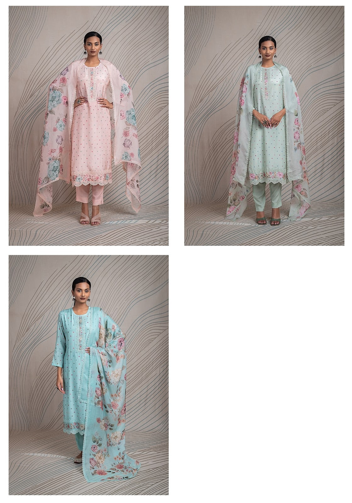 Pidori Naariti Pure Muslin Pant Style Suits Exporter Gujarat