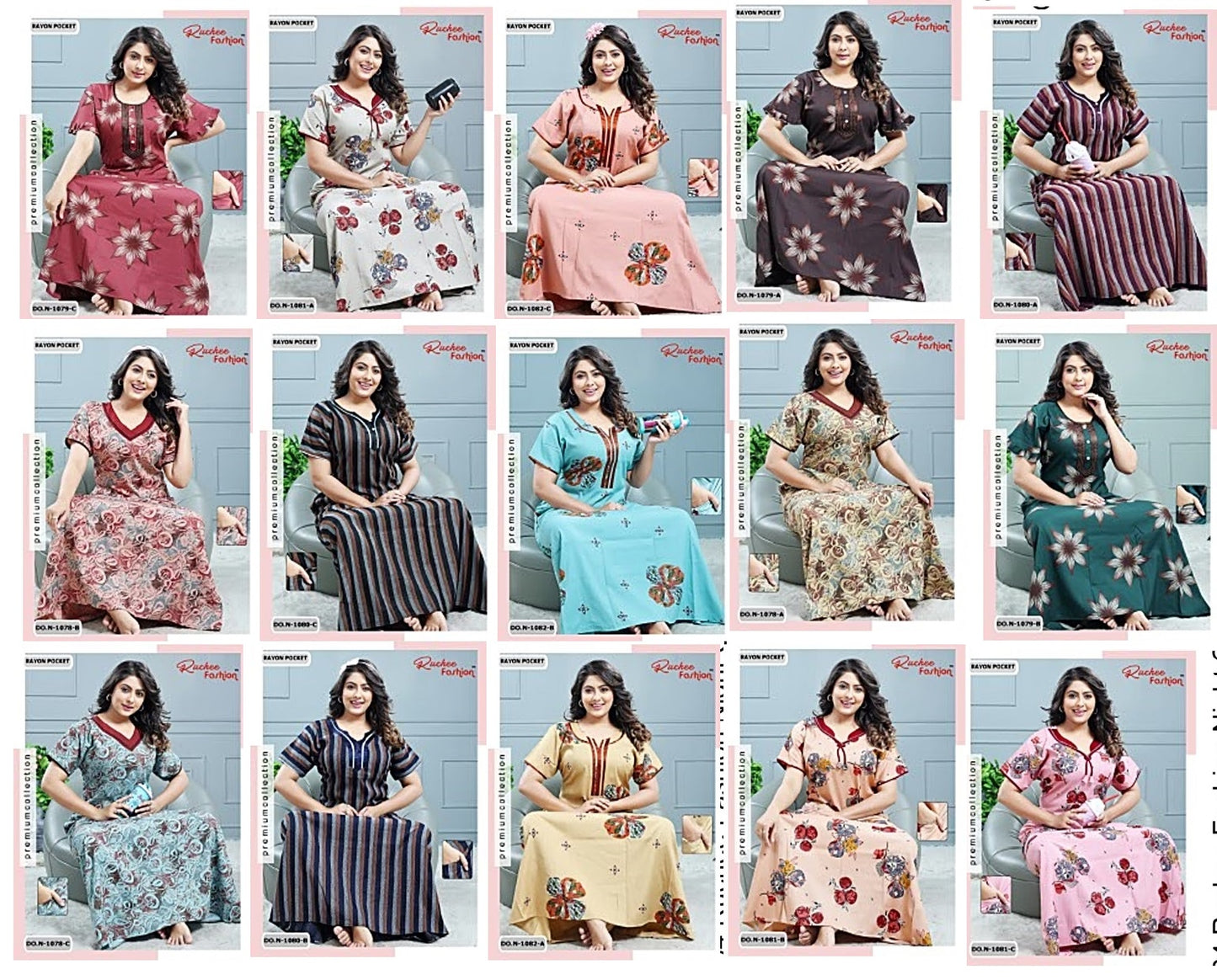 Pocket 2304 Ruchee Fashion Night Gowns