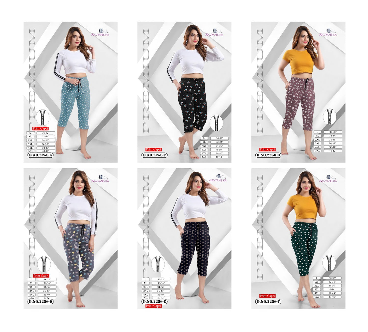 Print Design No 2256 Kavyansika Hosiery Cotton Womens Capri Manufacturer