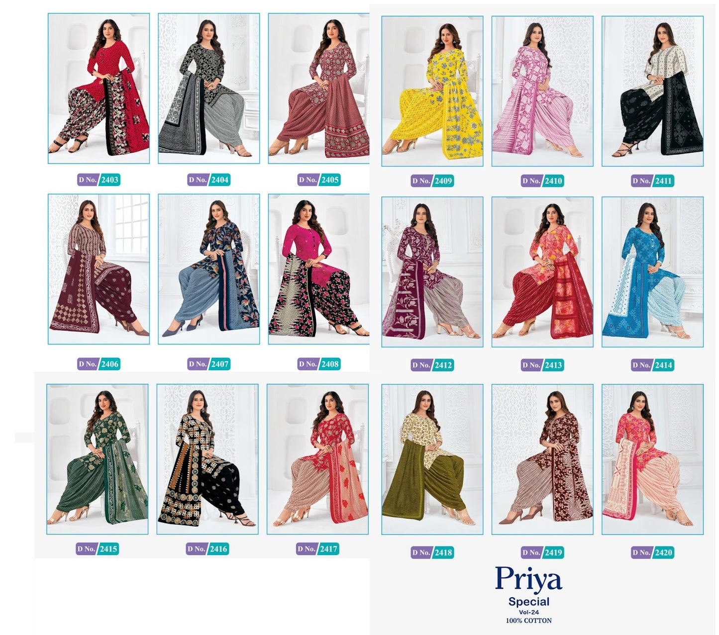 Priya Special Vol 24 Mcm Lifestyle Readymade Cotton Patiyala Suits Wholesaler