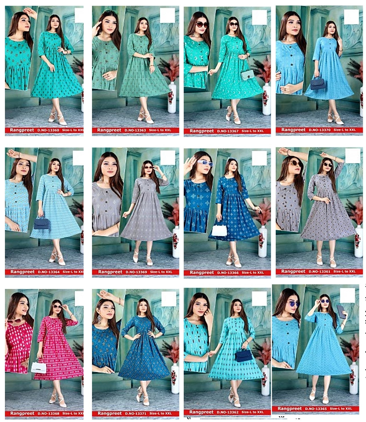 Rangpreet Jnx Rayon Anarkali Kurtis