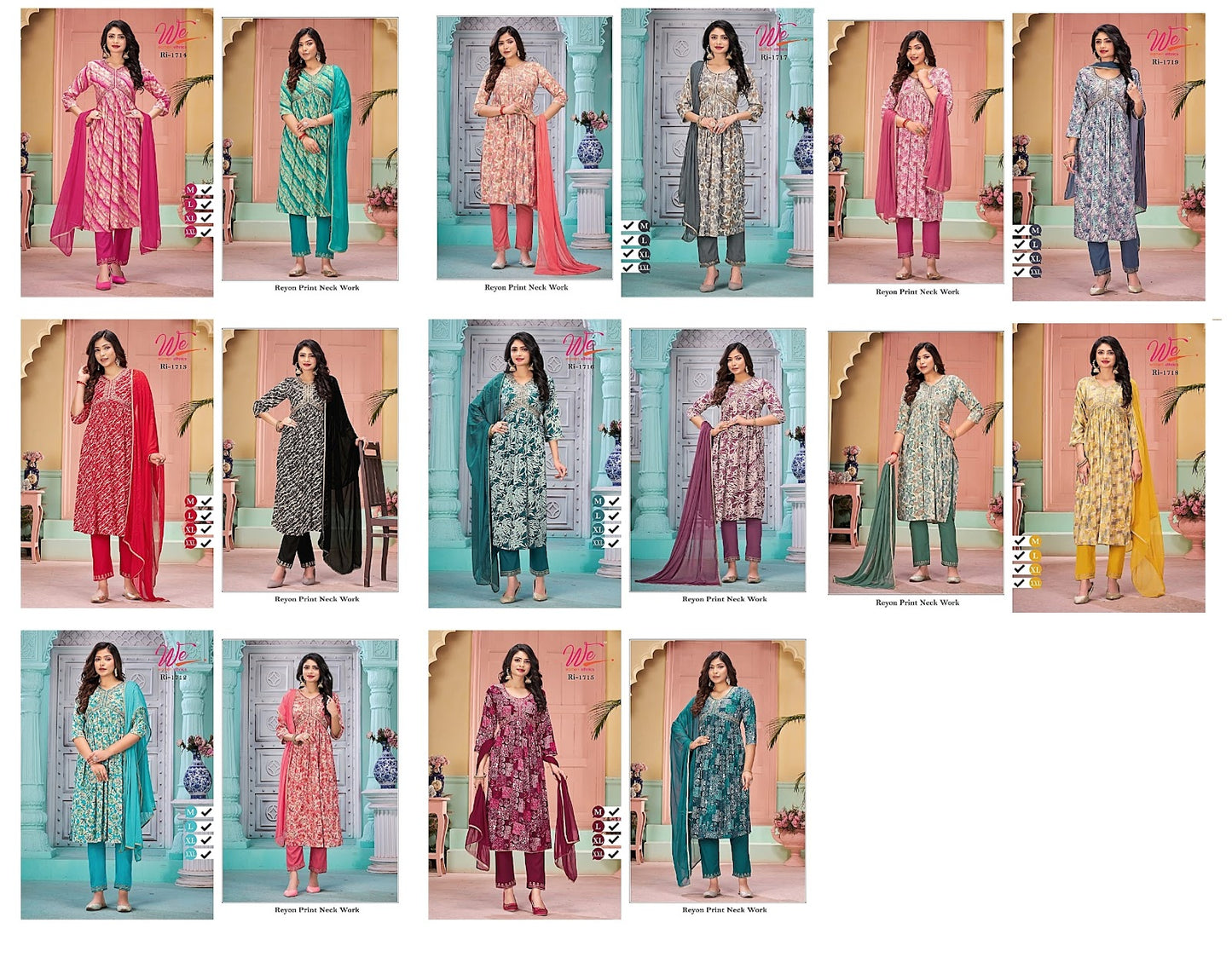 Ri 1712-We Women Ethnics Pure Reyon Readymade Pant Style Suits