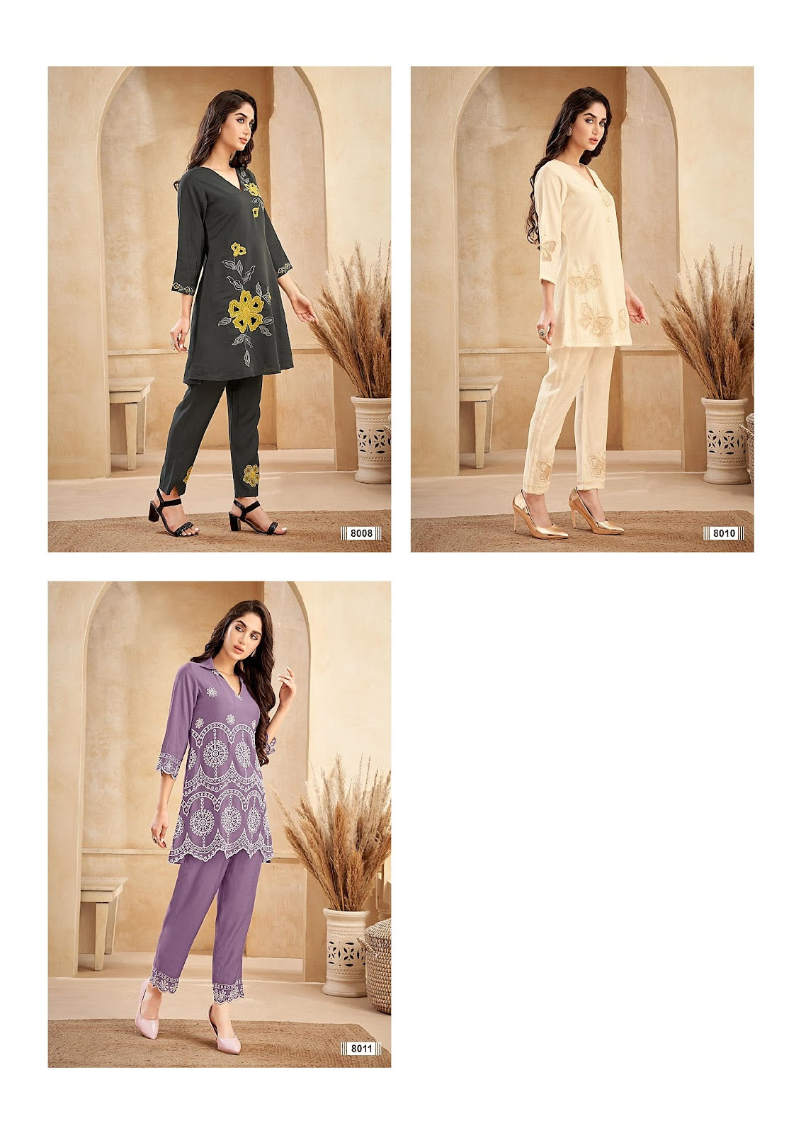 Roman Silk 0309 Four Roses Co Ord Set Exporter Gujarat