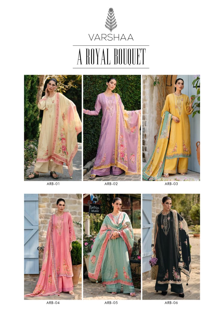 A Royal Bouquet Varshaa Premium Cotton Pant Style Suits Supplier Ahmedabad