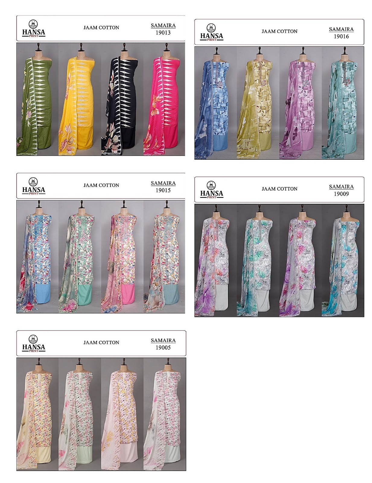 Samaira Hansa Prints Jaam Cotton Salwar Suits Manufacturer Gujarat