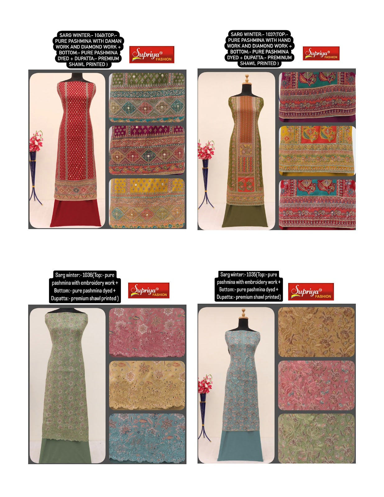 Sarg Winter Supriya Fashion Pashmina Suits Wholesale