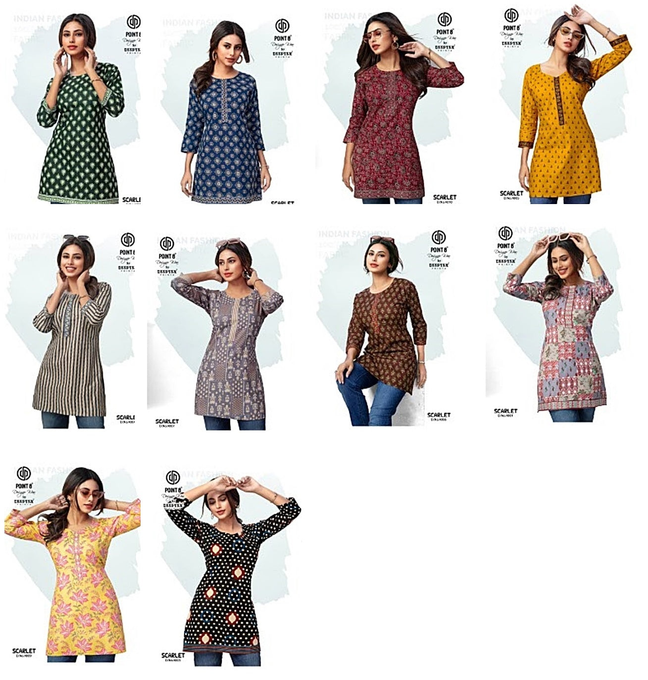 Scarlet Vol 4 Deeptex Prints Cotton Short Kurtis Wholesaler Ahmedabad