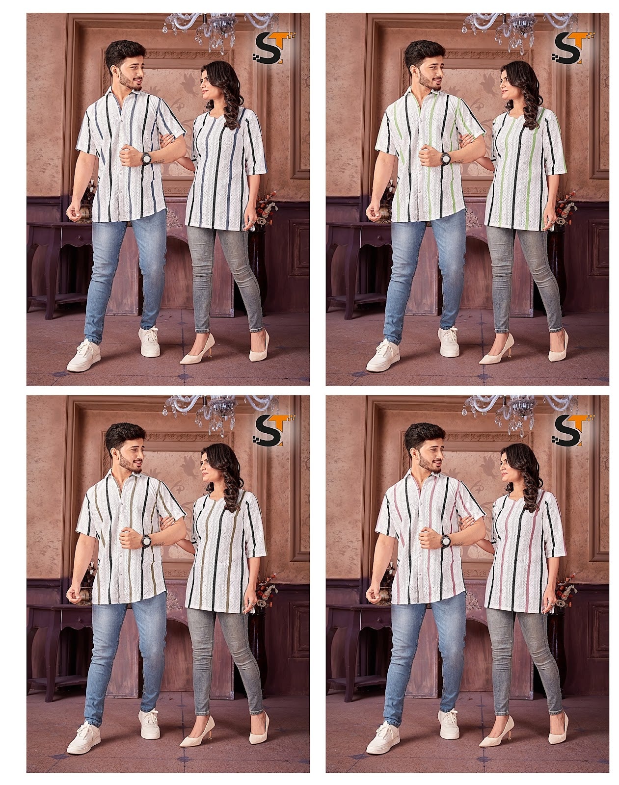 Shirt And Short Kurti Salas Imported Womens Mens Combo Set Wholesale Rate