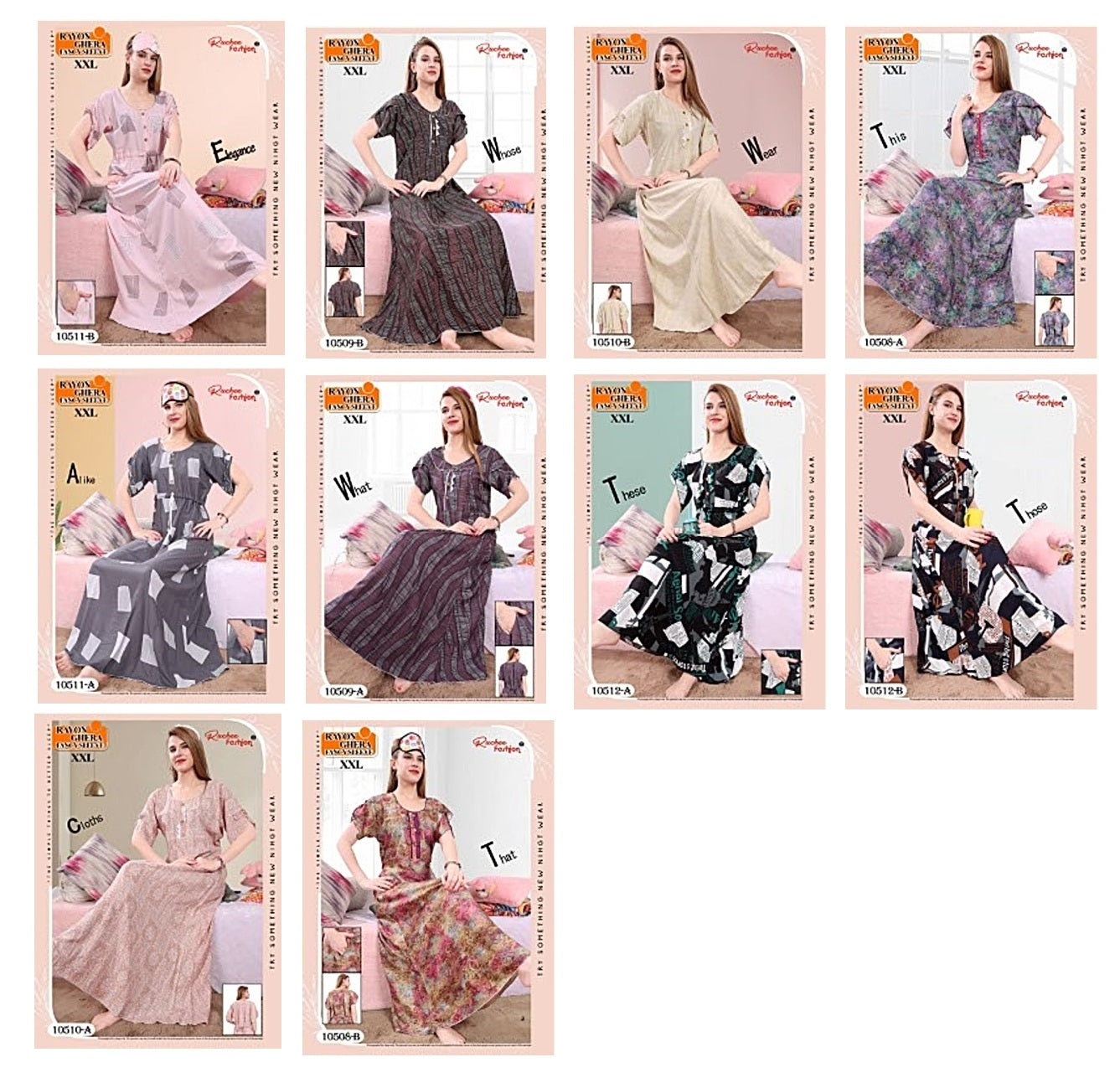 Size 2Xl Ruchee Fashion Rayon Night Gowns Supplier India