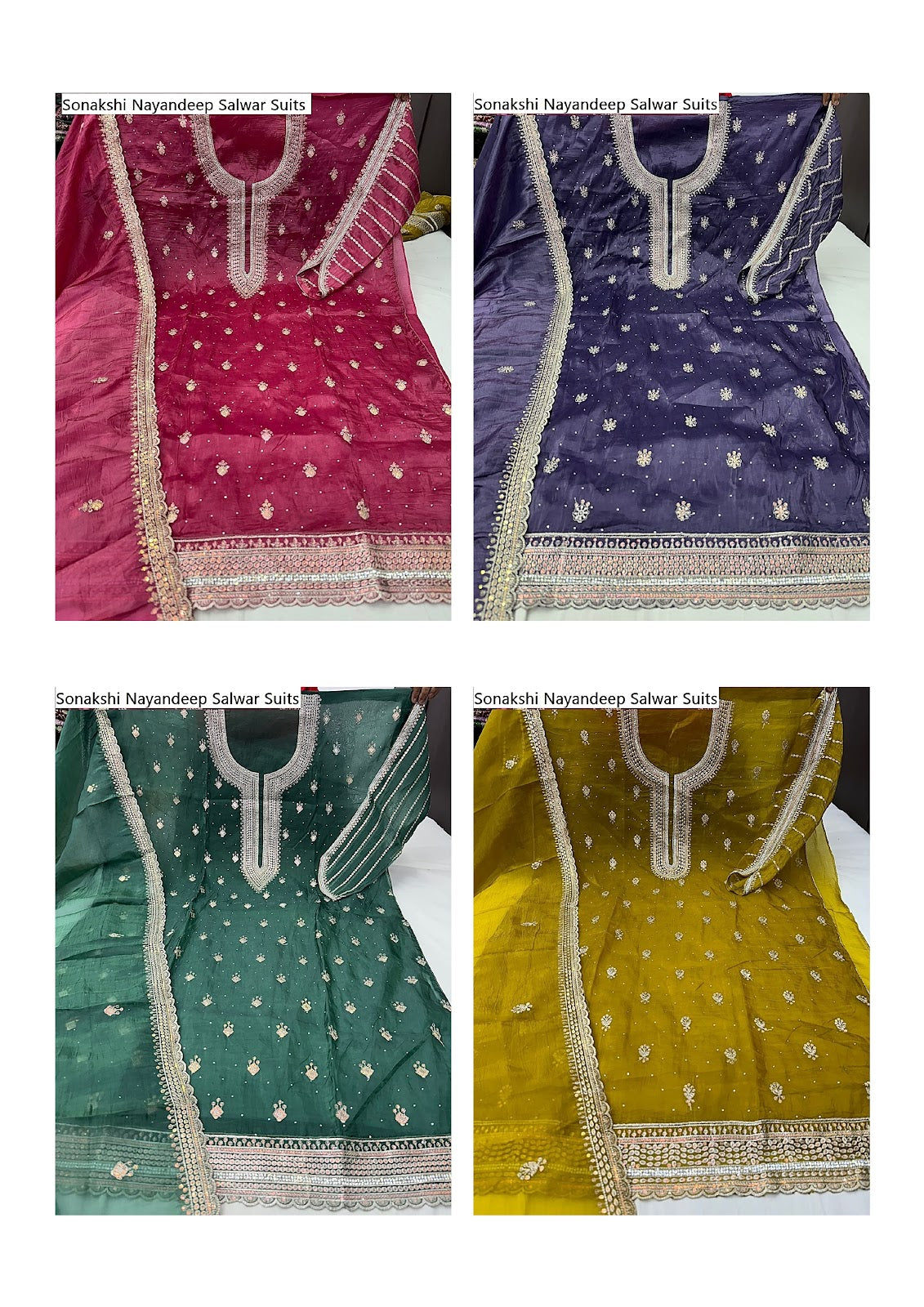 Sonakshi Nayandeep Gold Crush Salwar Suits Supplier Ahmedabad