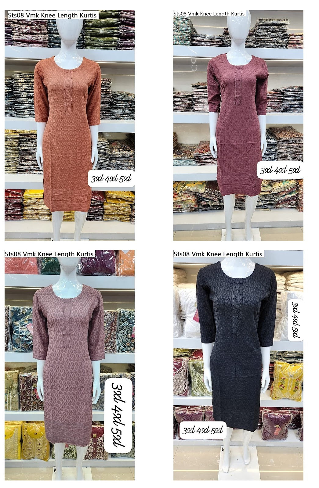 Sts08 Vmk Heavy Rayon Knee Length Kurtis Supplier