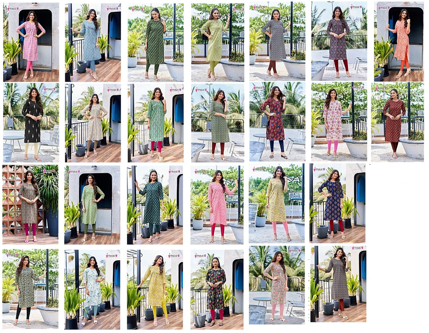 Summer Cool Vol 1 Mystic 9 Cotton Cambric Knee Length Kurtis Supplier