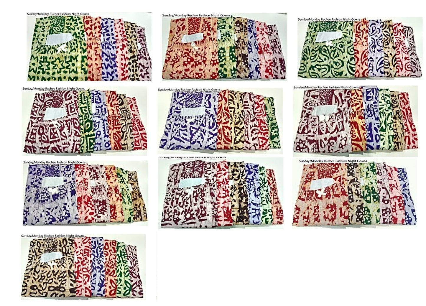 Sunday/Monday Ruchee Fashion Batik Night Gowns Exporter Gujarat