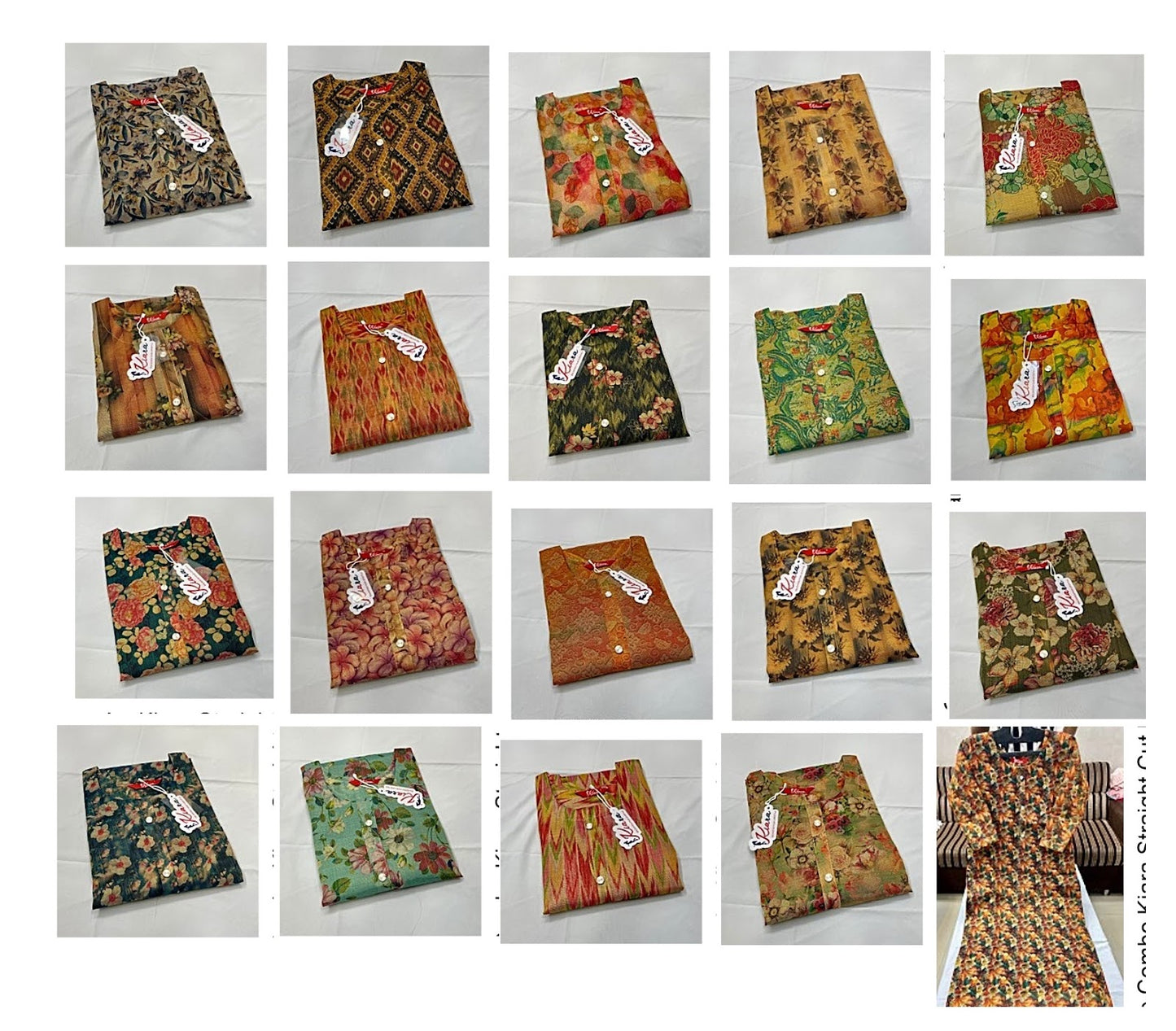 Tissue Size Combo Kiara Straight Cut Kurtis Exporter Gujarat