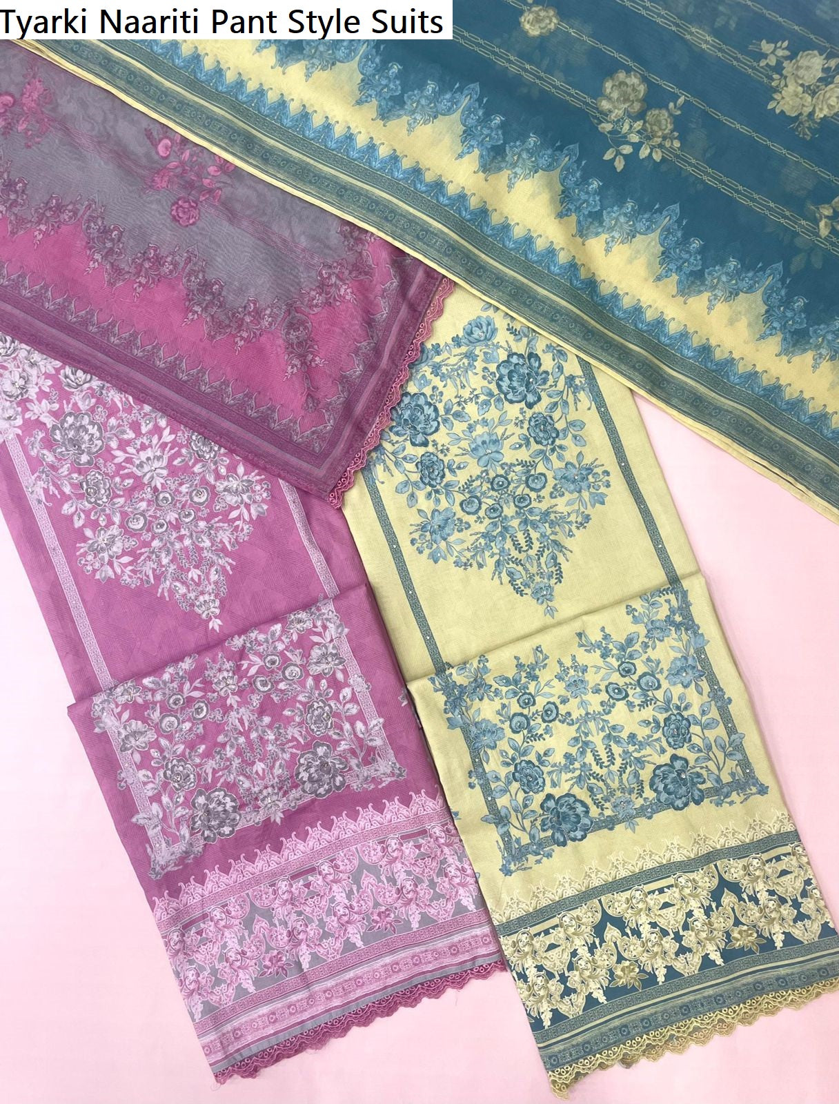 Tyarki Naariti Cotton Lawn Pant Style Suits Manufacturer Ahmedabad