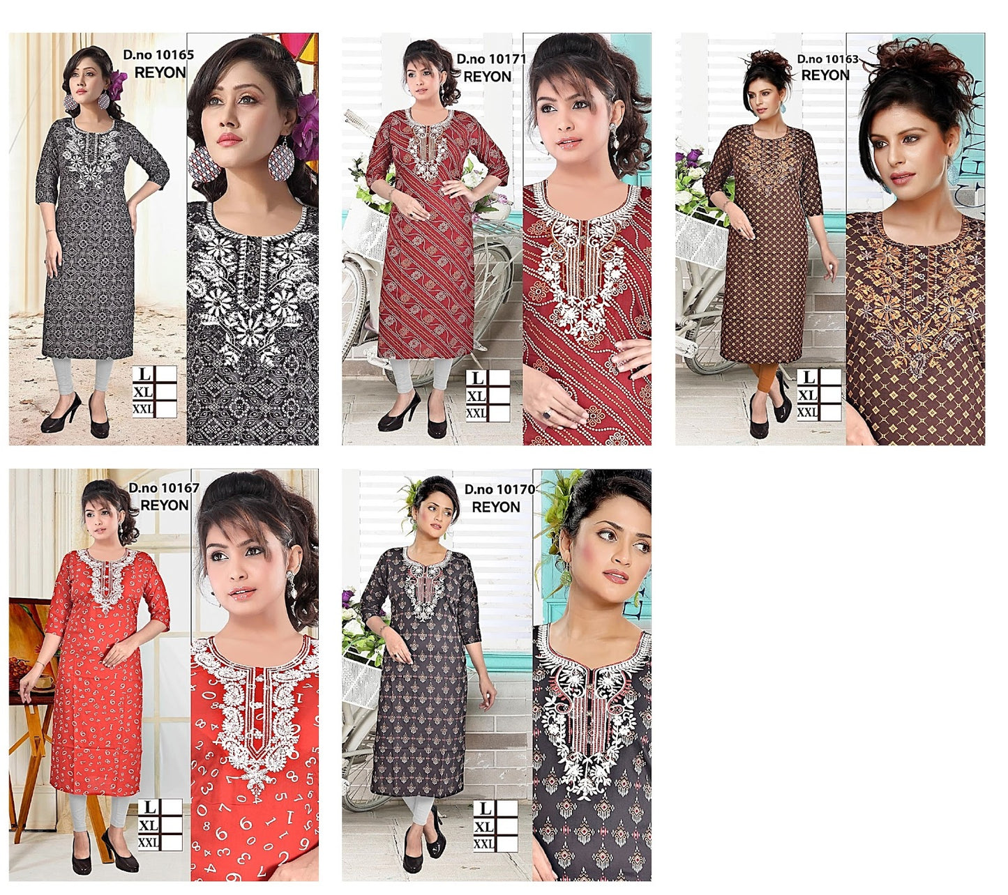 U Neck 1807 Mmc Reyon Long Straight Kurti Supplier