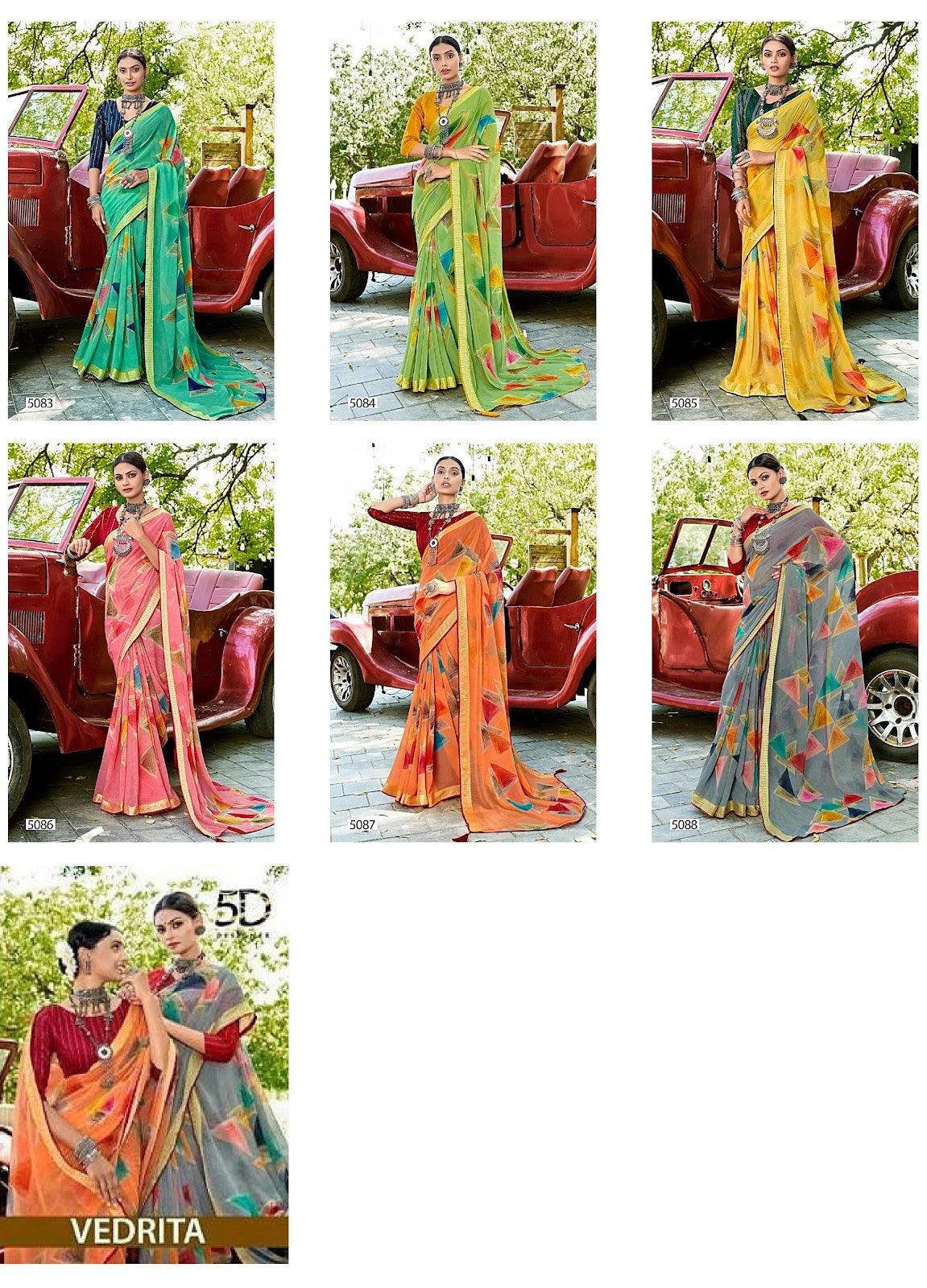 Vedrita 5D Designer Georgette Sarees