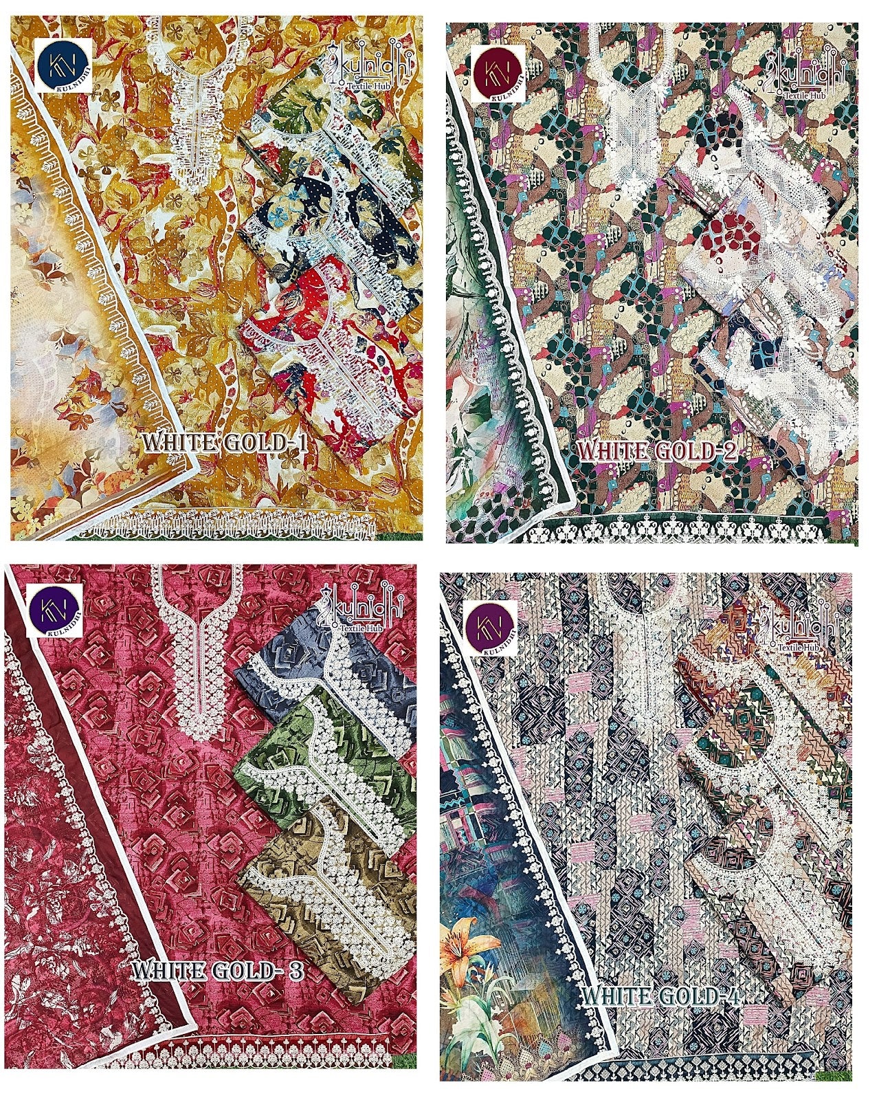 White Gold Kulnidhi Reyon Salwar Suits Supplier Gujarat