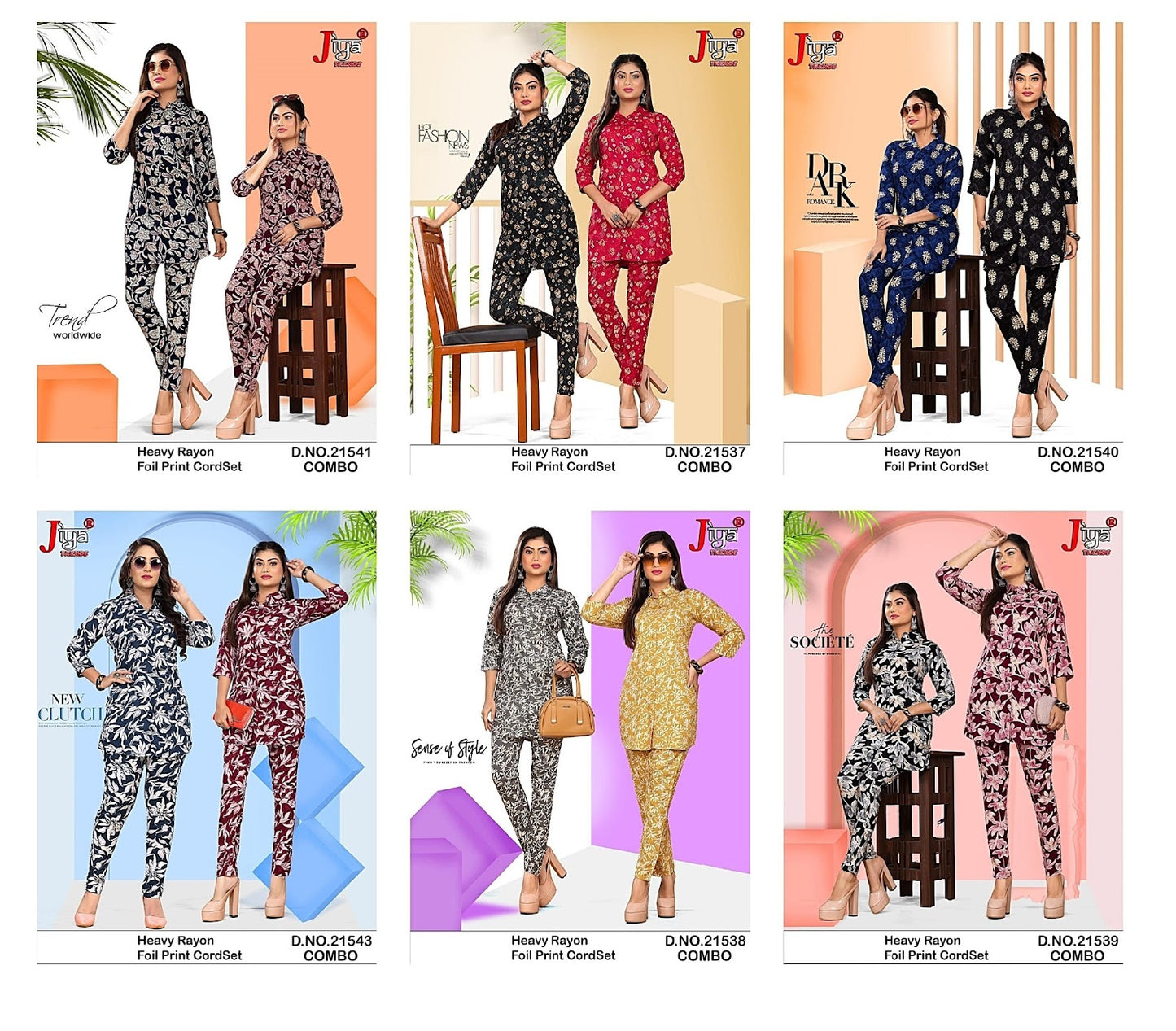 18Kg Rayon Jiya Foil Co Ord Set Wholesaler Ahmedabad