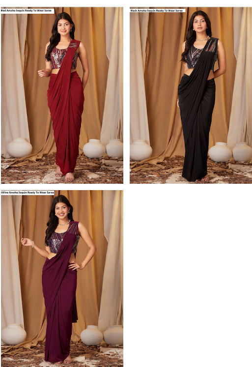 253 Amoha Imported Ready To Wear Saree Wholesale Rate