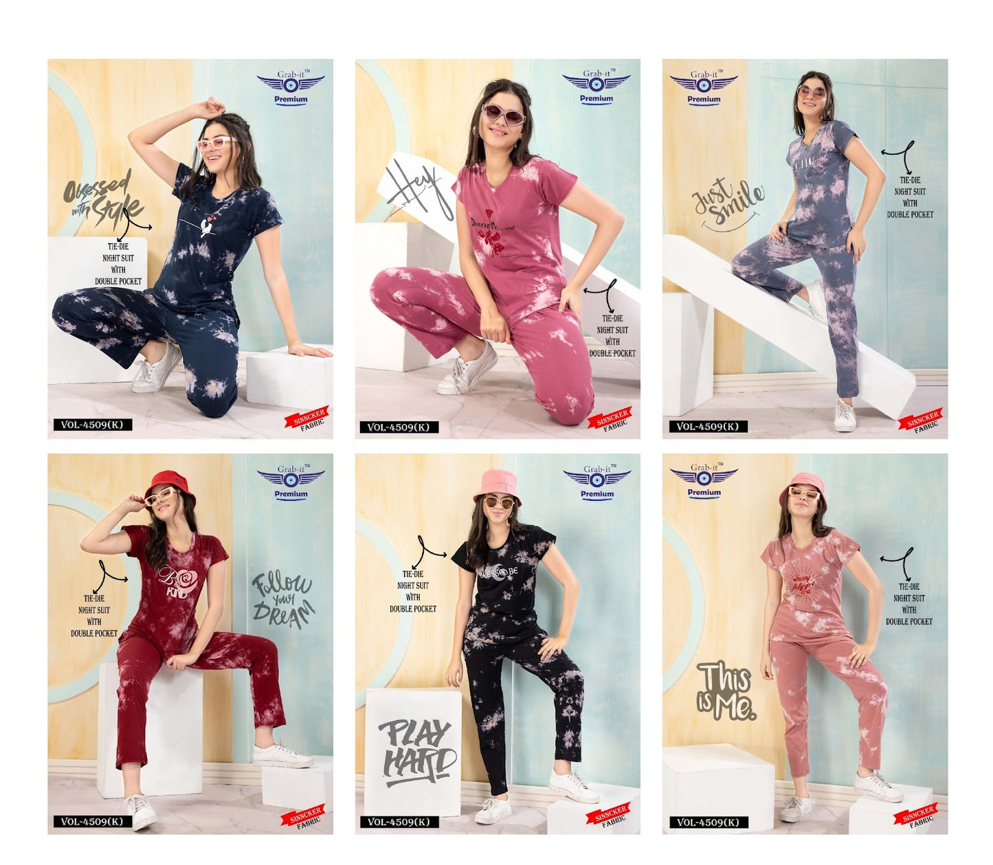 4509 K Grab It Sinker Pyjama Night Suits Wholesaler Ahmedabad