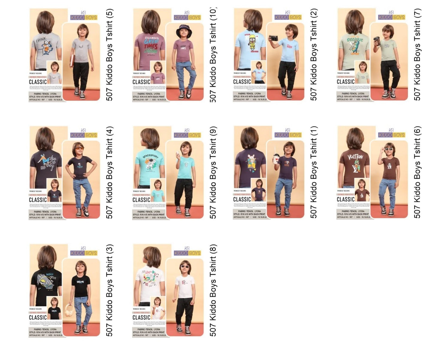 507 Kiddo Tencil Lycra Boys Tshirt Wholesaler India