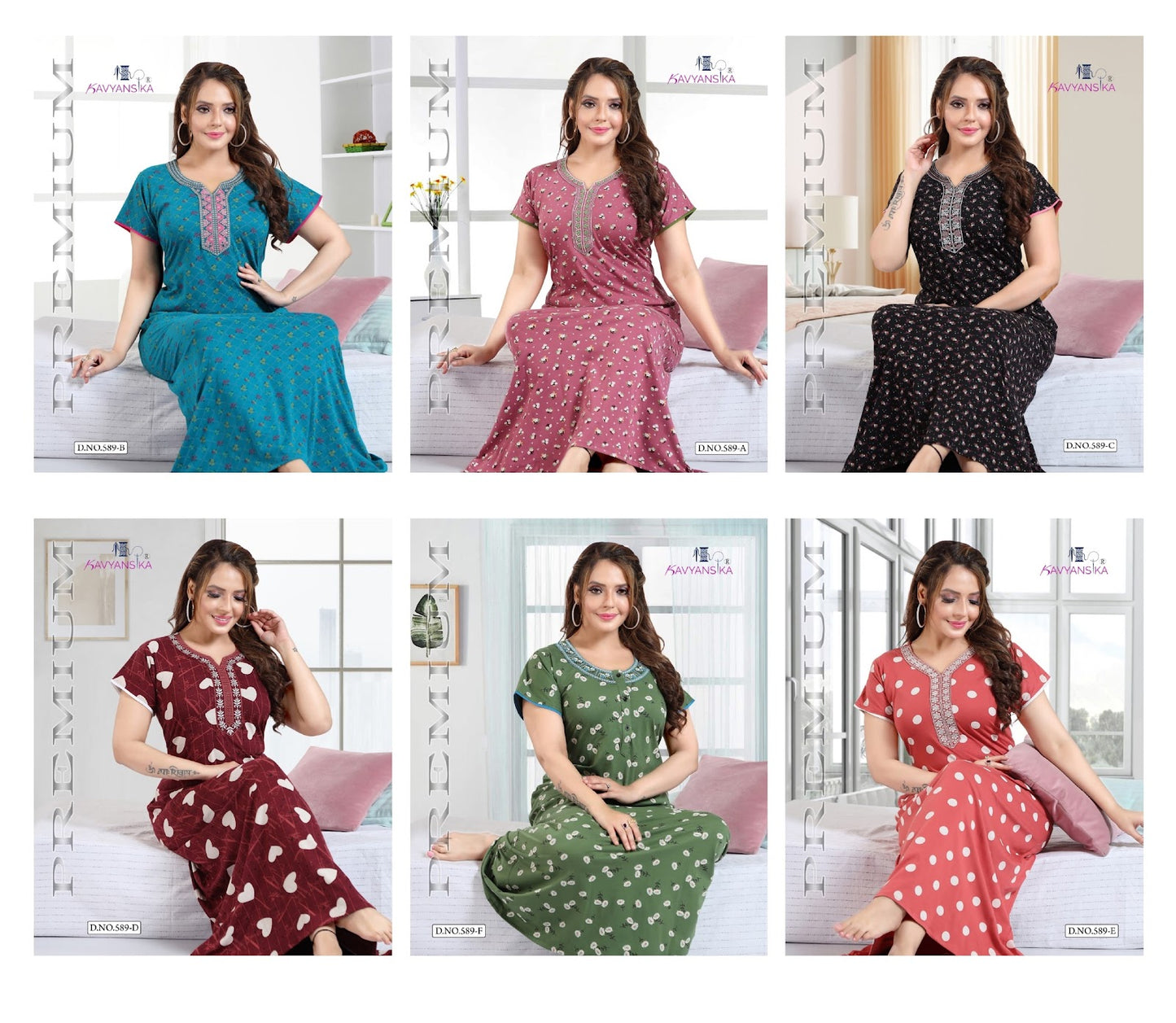 589 Kavyansika Hosiery Cotton Night Gowns Supplier