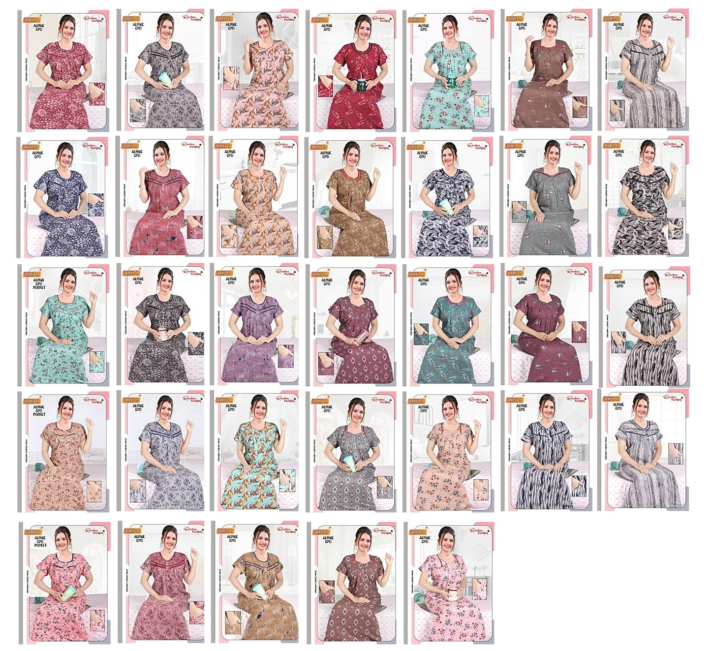 Alpine Gpo 2408 Ruchee Fashion Night Gowns Wholesale Rate