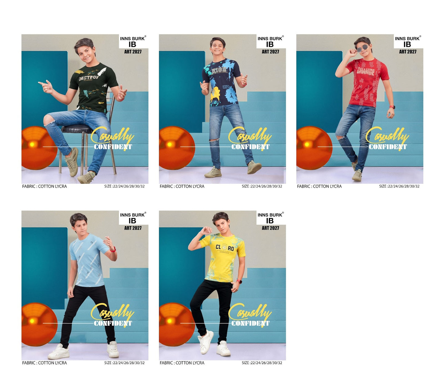 Art 2027 Inns Burk Cotton Lycra Boys Tshirt Wholesale Price