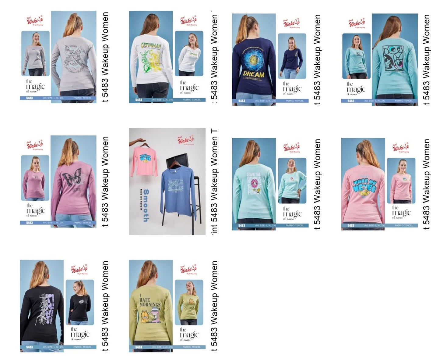 Back Print 5483 Wakeup Lycra Tencil Women Tshirt Manufacturer