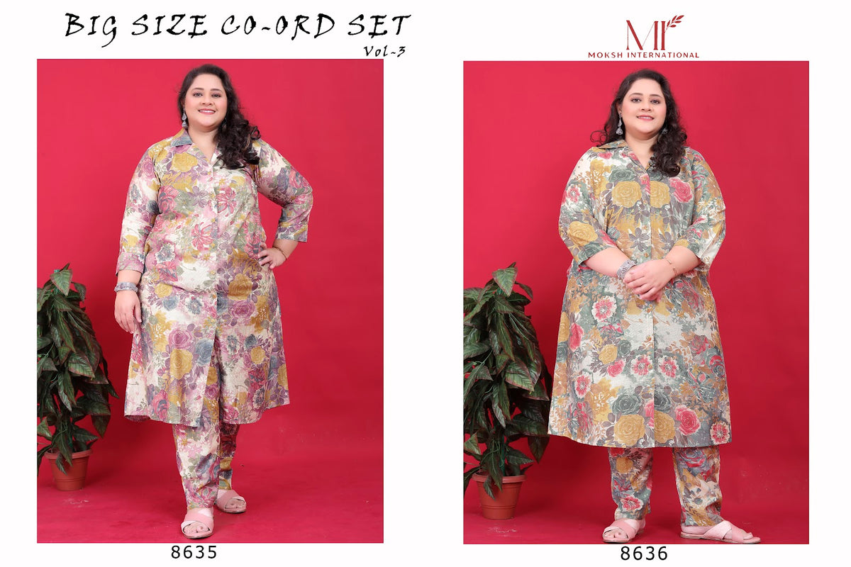 Big Size Vol 3 Moksh Premium Vertical Co Ord Set Wholesale Price