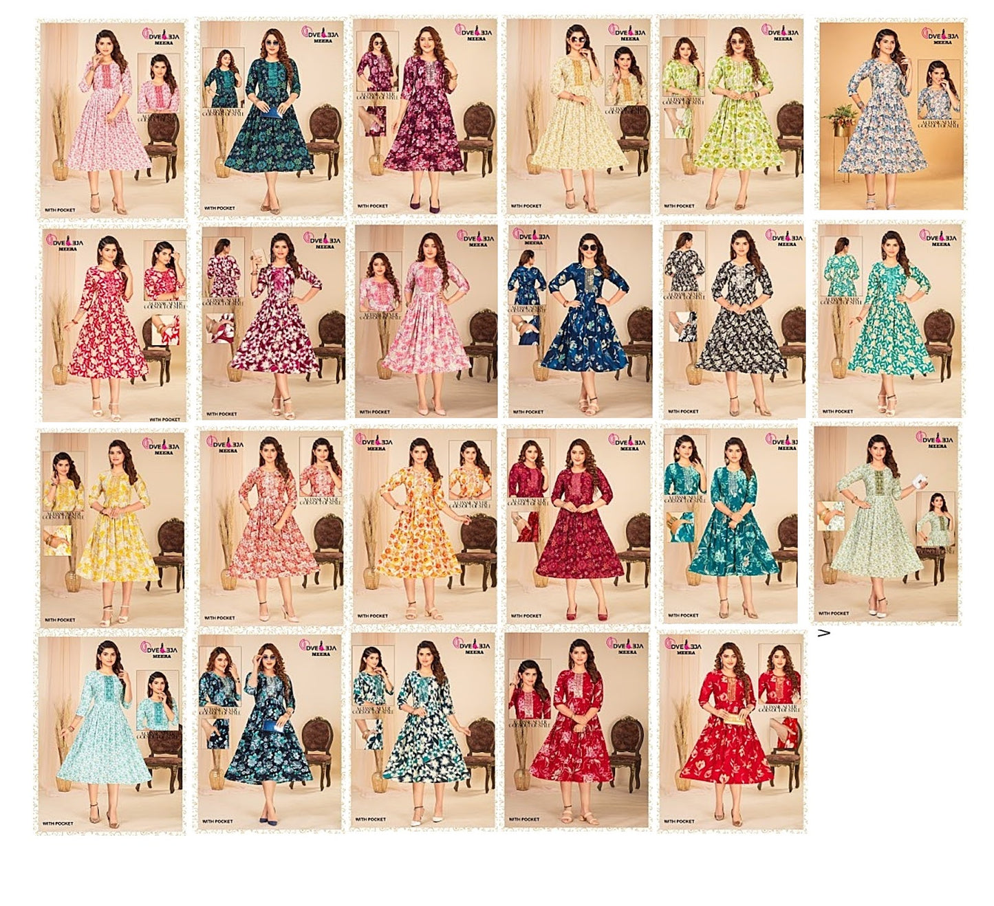 Meera Series 1109 Dveeja Fashion Reyon Kurti With Pocket Supplier India