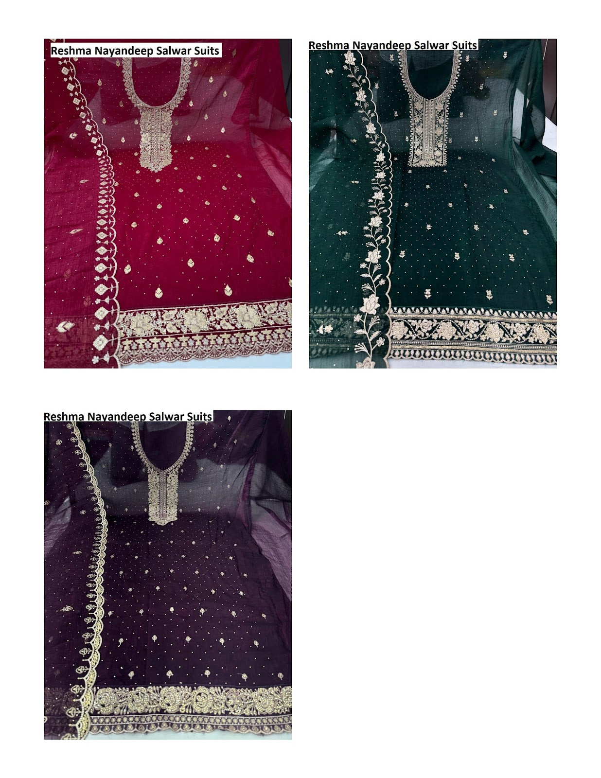 Reshma Nayandeep Crunchy Silk Salwar Suits Exporter