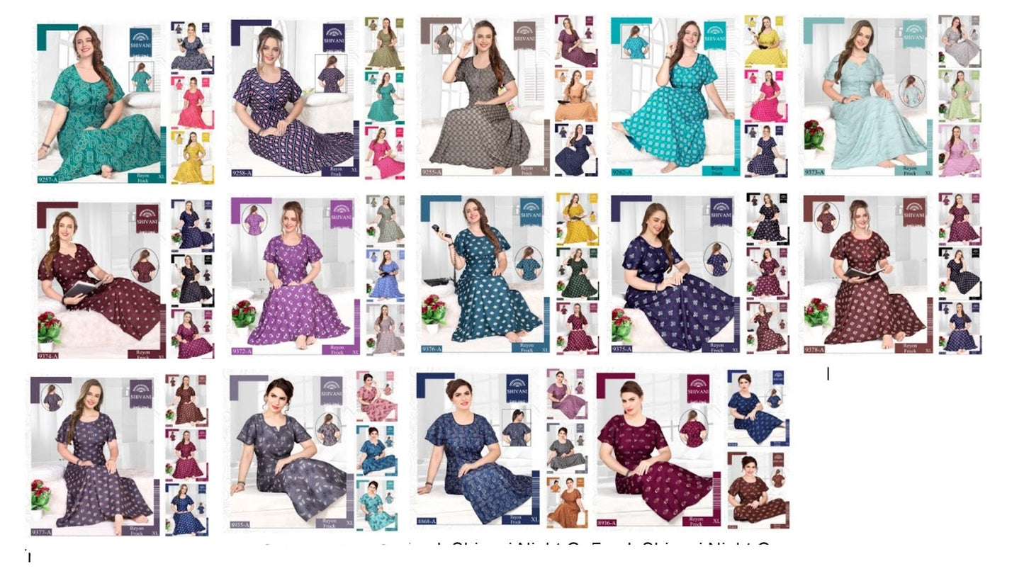 Reyon Frock Shivani Night Gowns Wholesale Rate