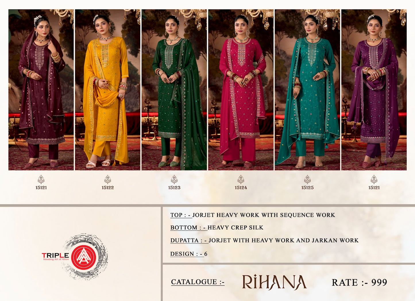 Rihana Triple Aaa Georgette Pant Style Suits Manufacturer Gujarat