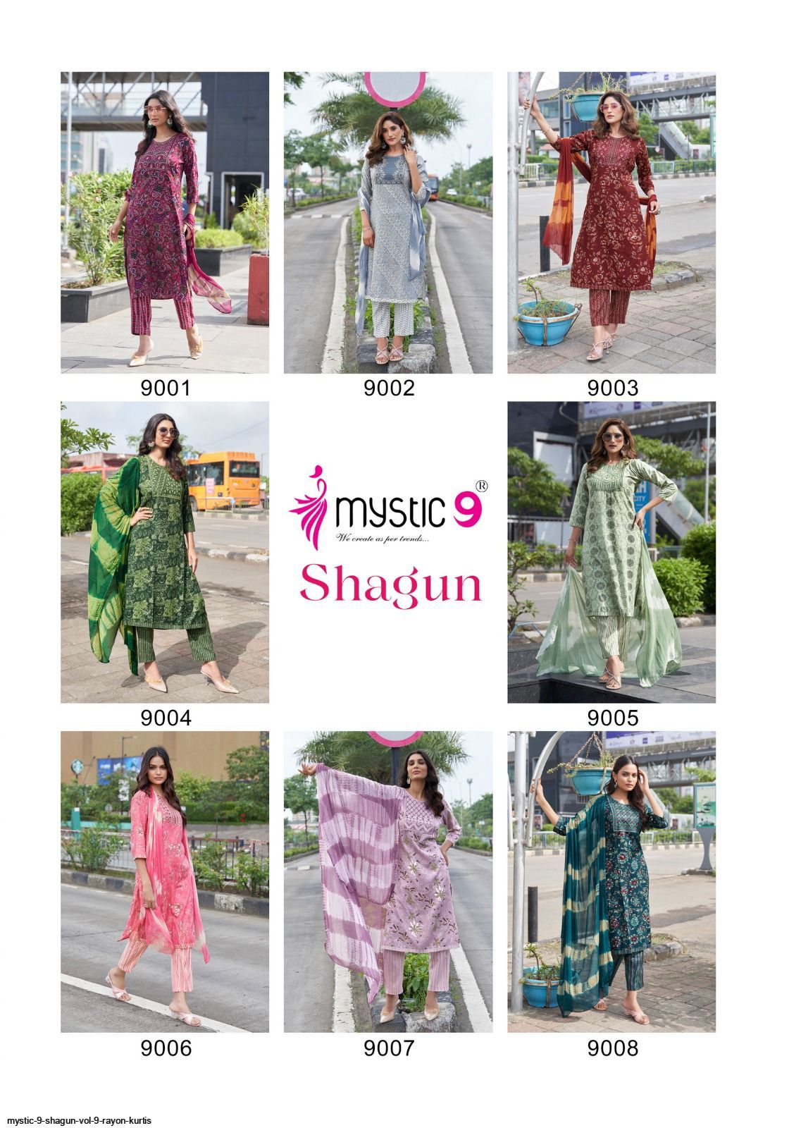 Shagun Vol 9 Mystic 9 Rayon Capsule Readymade Pant Style Suits Manufacturer Gujarat