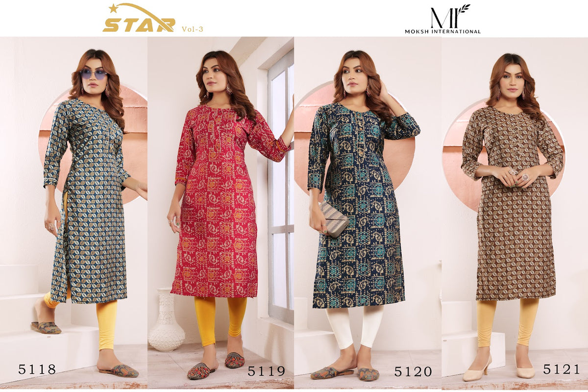 Star Vol 3 Moksh Muslin Kurti With Pocket Wholesale Price