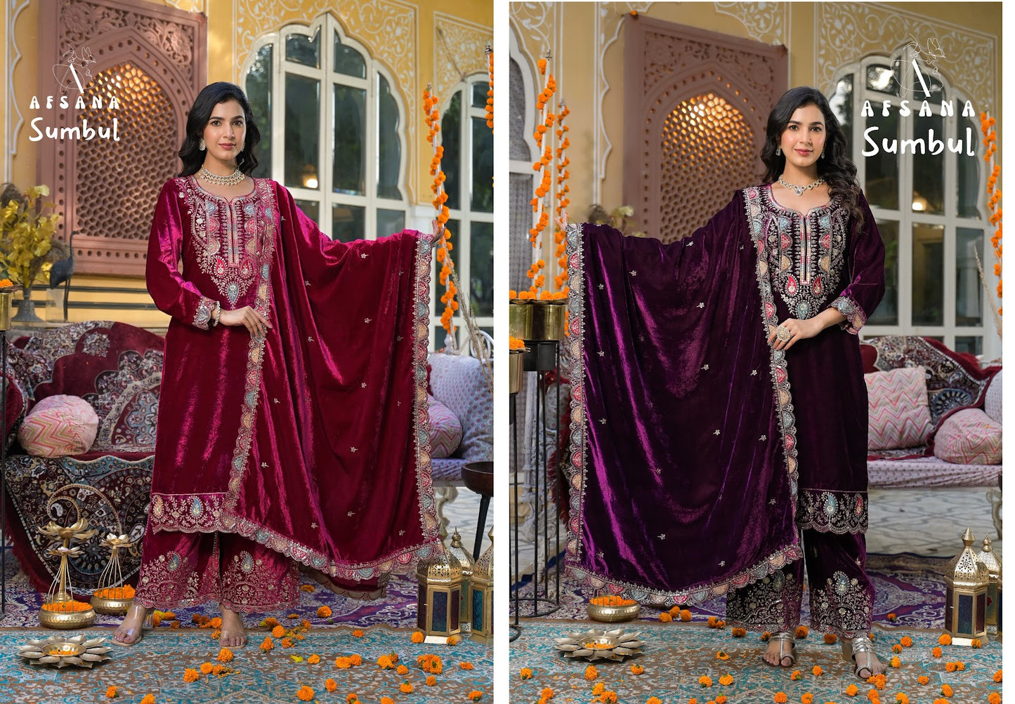Sumbul Afsana Readymade Velvet Suits Wholesaler Gujarat