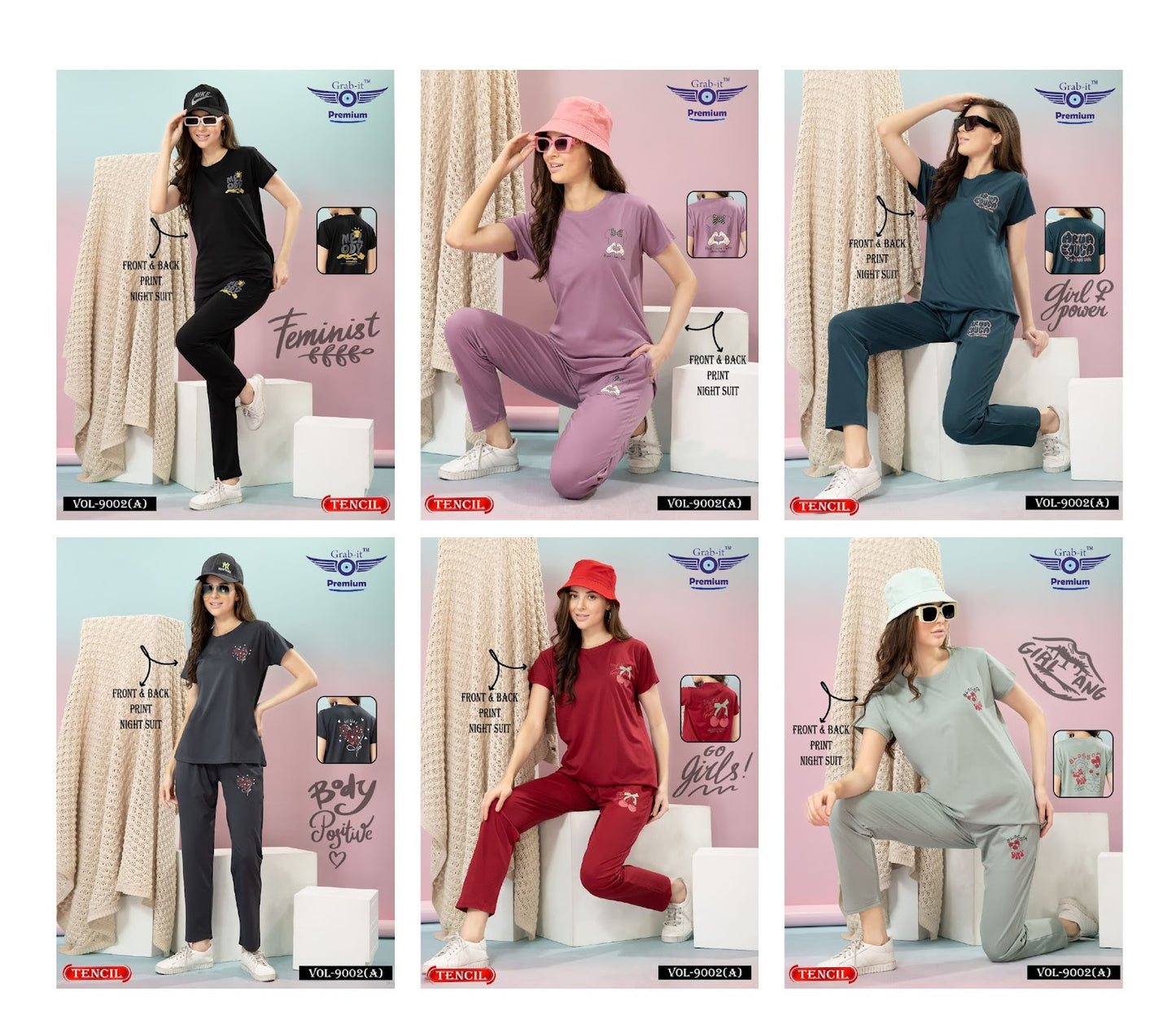 Tencil Front Back Print 9002 A Grab It Pyjama Night Suits Supplier Ahmedabad