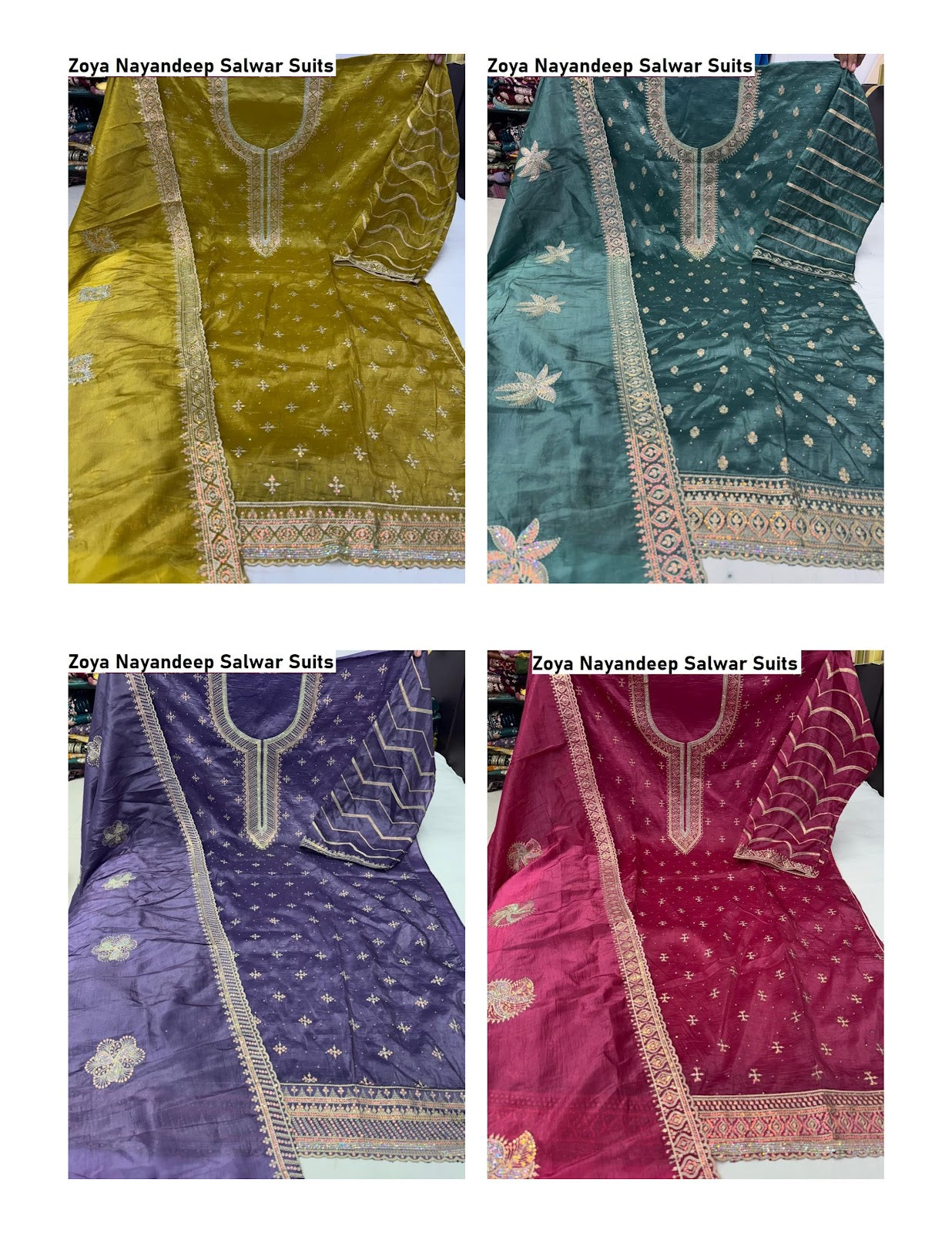 Zoya Nayandeep Gold Crush Salwar Suits Wholesaler India