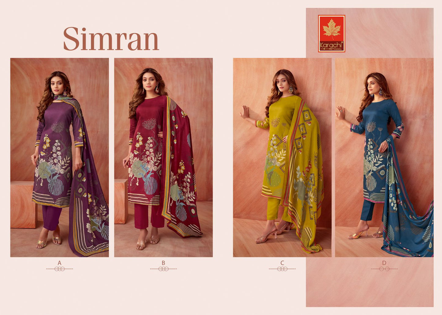 Ruhi Simran Kareena Kesar Jam Karachi Salwar Suits Wholesale Price