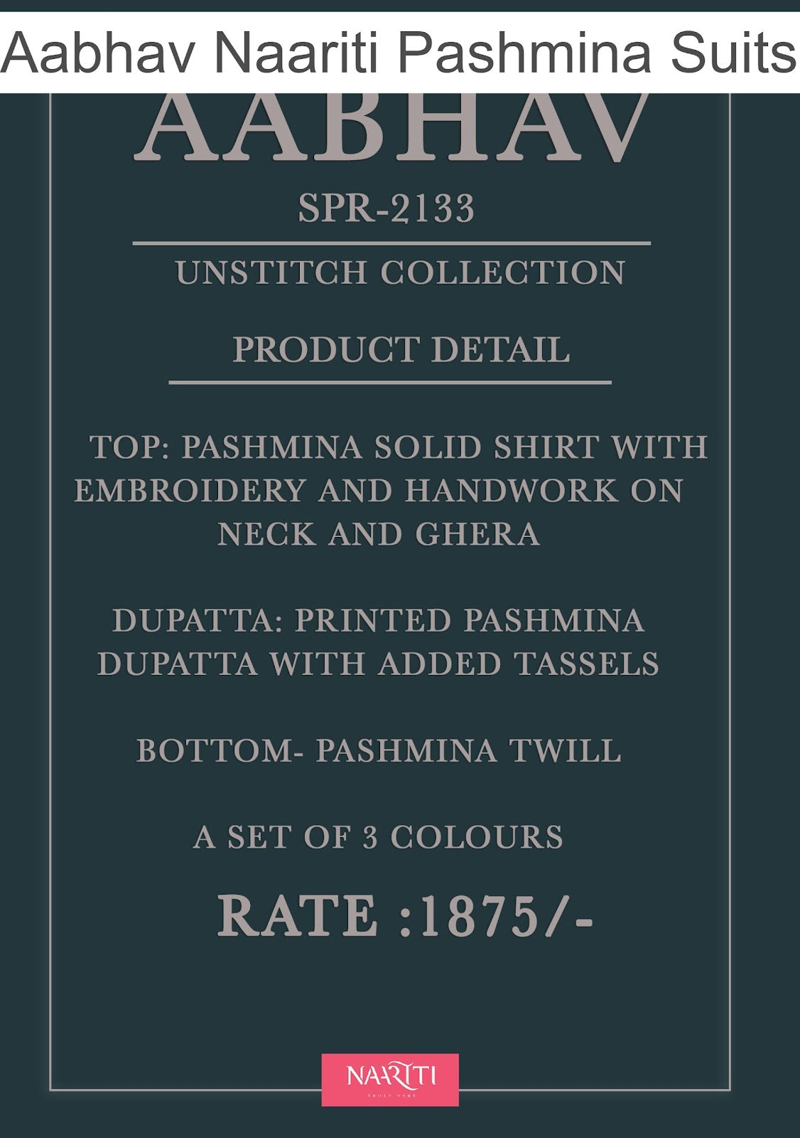 Aabhav Naariti Pashmina Suits Wholesaler India