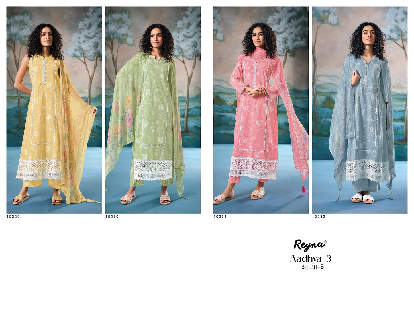 Aadhya 3 Reyna Cotton Pant Style Suits Wholesaler Gujarat