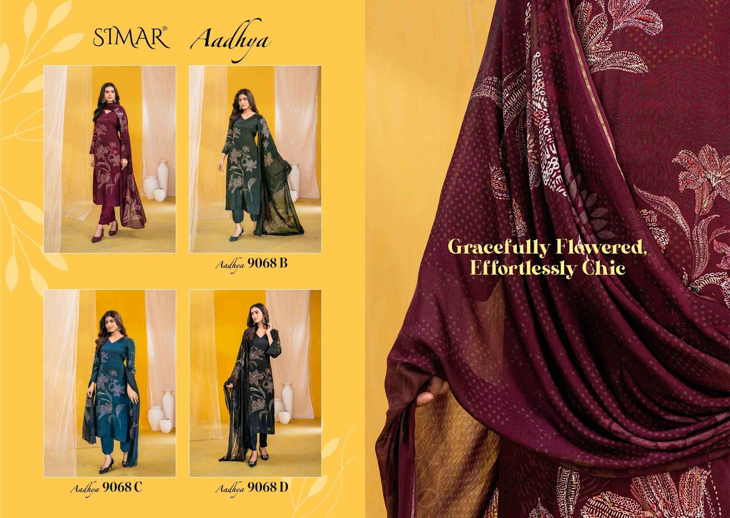 Aadhya Simar Viscose Muslin Pant Style Suits Wholesaler Ahmedabad